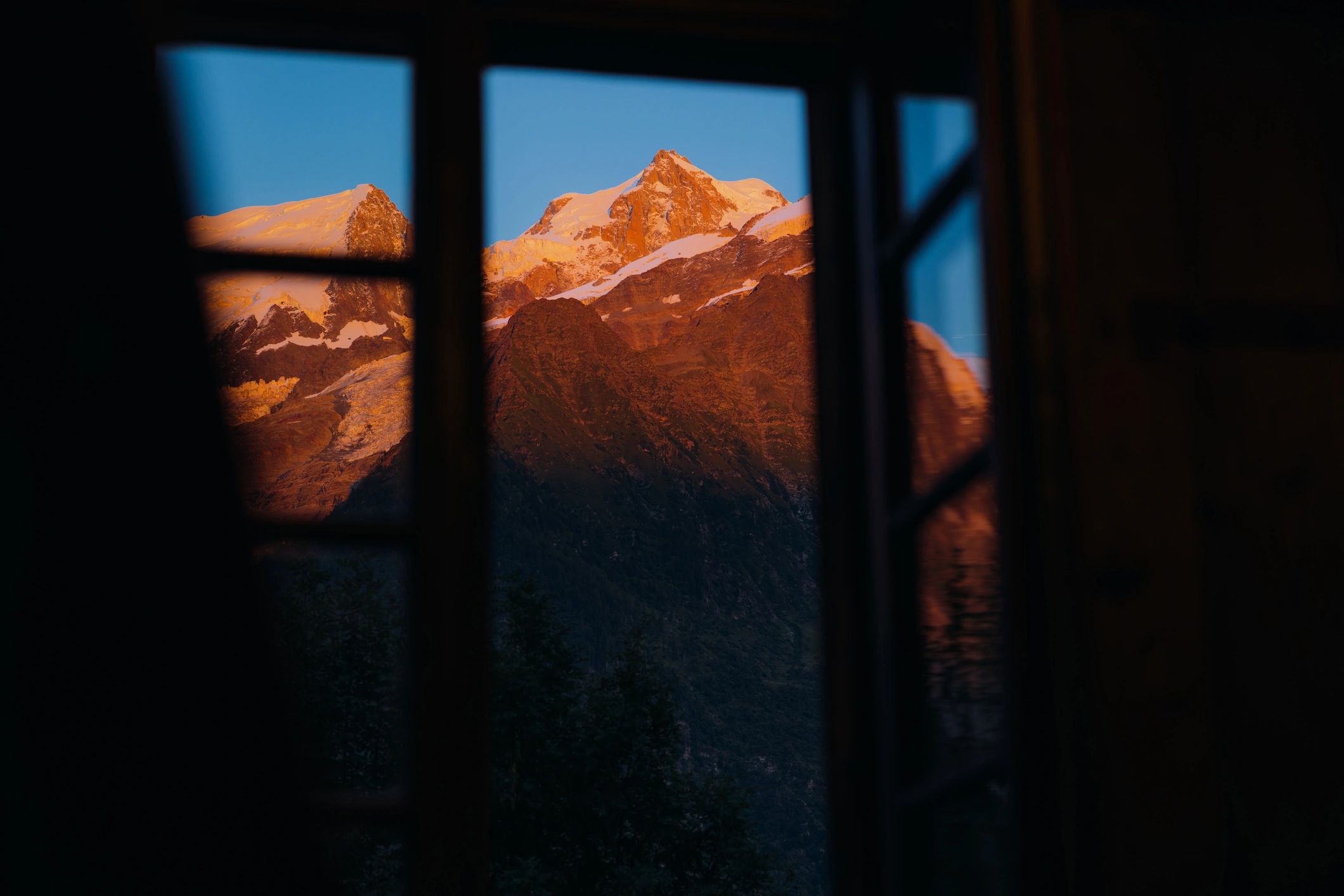 Sunset over a mountain range